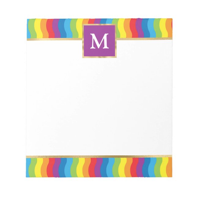 Personalisierte Regenbogen Bunte Notizblock (Vorderseite)