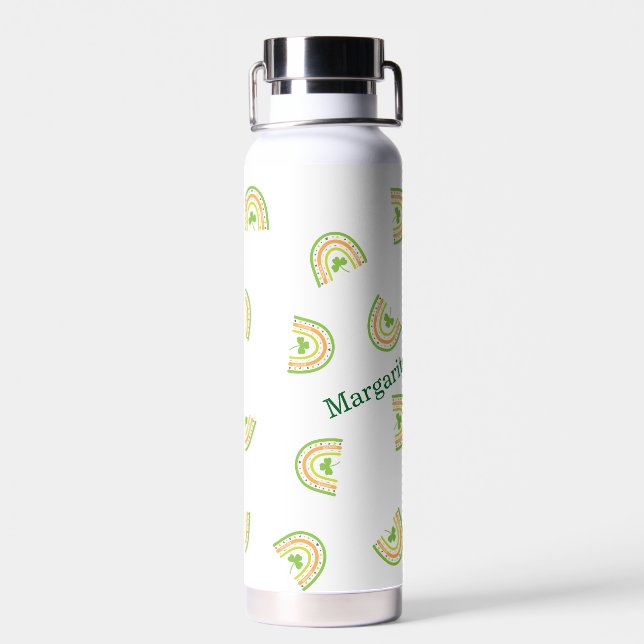 Personalisierte Regenbogen in Mehrfarbig Trinkflasche (Rückseite)