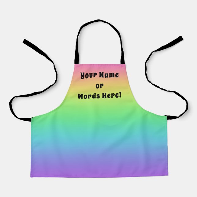 Personalisierte Regenbogen-Kinder-Schürze Schürze (Vorderseite)