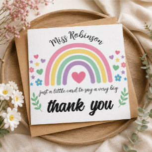 Personalisierte Regenbogen-Lehrer-Dankeschön-Karte Mitteilungskarte