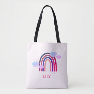 Personalisierte Regenbogen- und Wolken-Tasche für 