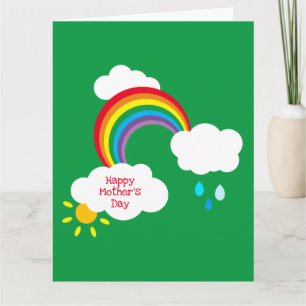Personalisierte Regenbogen-Wetter-Muttertags-Karte Karte