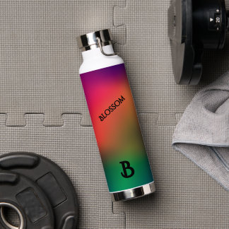 Personalisierte Regenbogenblüte Trinkflasche