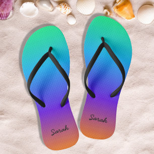 Personalisierte Regenbogenflippen Flip Flops