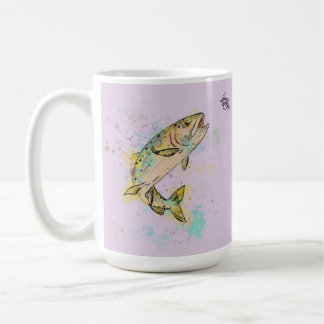 Personalisierte Regenbogenforelle 15oz. Keramik Ta Kaffeetasse