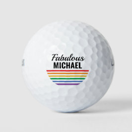 Personalisierte Regenbogenstreifen, weiße LGBT Cus Golfball