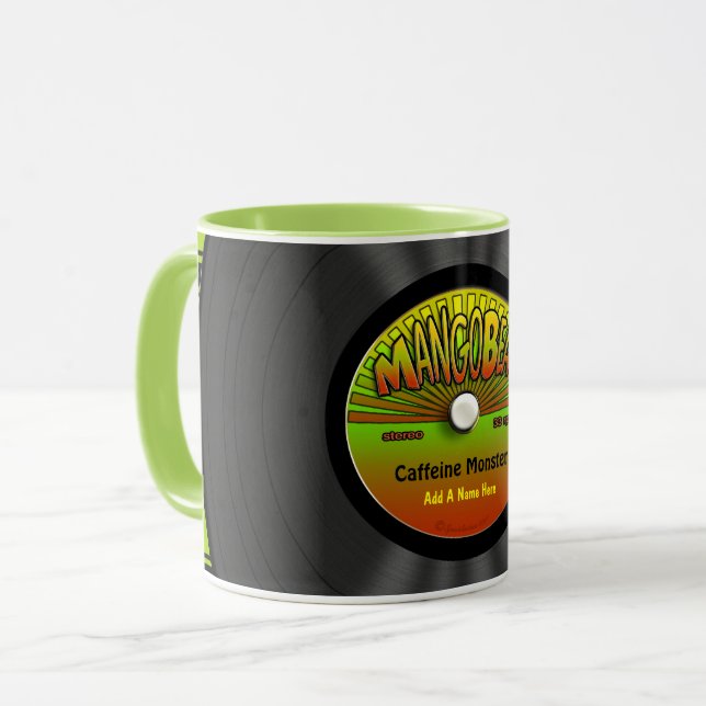 Personalisierte Reggae-Vinylaufzeichnung Tasse (Vorderseite Links)