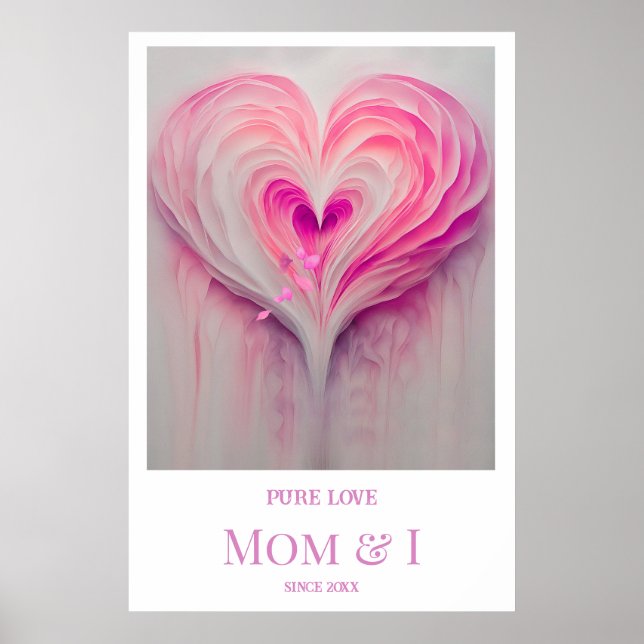 Personalisierte "reine Liebe" Mauer Kunst - Mama u Poster (Vorne)