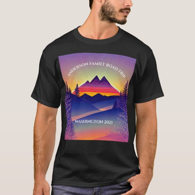 PERSONALISIERTE Reise durch den Berg T-Shirt (Vorderseite)