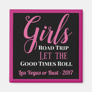 Personalisierte Reise durch die Girl's Road Magnet