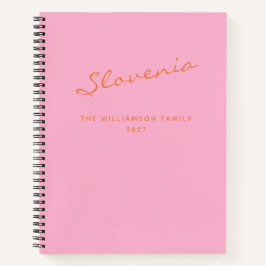 Personalisierte Reise Rosa Orange Reisejournal Notizbuch