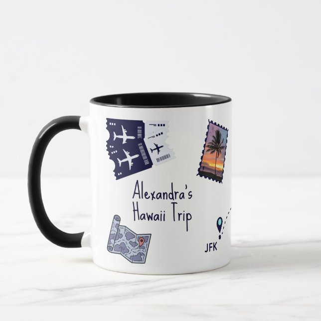 Personalisierte Reiseerinnerungen Tasse (Links)