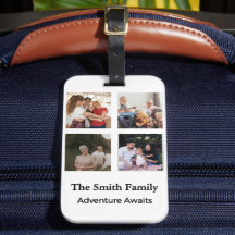Personalisierte Reisegepäck-Familienfoto-Collage