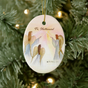 Personalisierte religiöse Engel Keramik Ornament