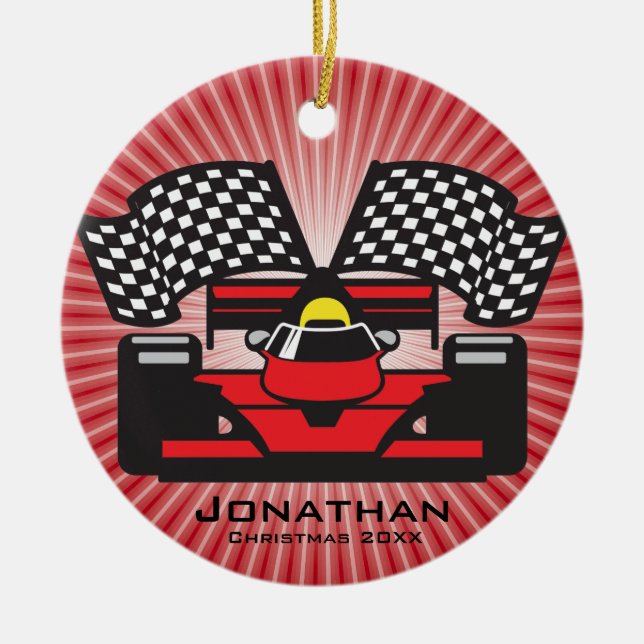 Personalisierte Rennwagen Keramikornament (Vorne)