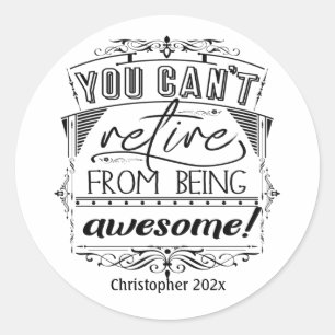 Personalisierte Rentenziffer schwarze Typografie Runder Aufkleber