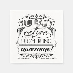 Personalisierte Rentenziffer schwarze Typografie Serviette