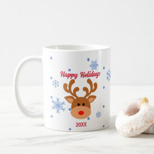 Personalisierte Rentier Snowflake Tasse