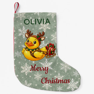 Personalisierte Rentier-Weihnachts-Gummiente Kleiner Weihnachtsstrumpf