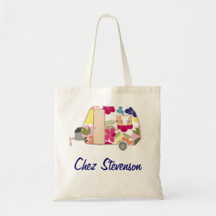 Personalisierte Retro-Art-Caravan-Besitzer-Leinwan Tragetasche