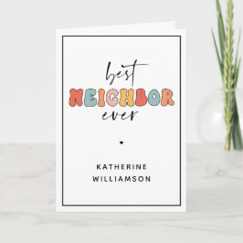 Personalisierte Retro Best Neighbour je Niedlich Karte