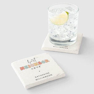 Personalisierte Retro Best Neighbour je Niedlich Steinuntersetzer