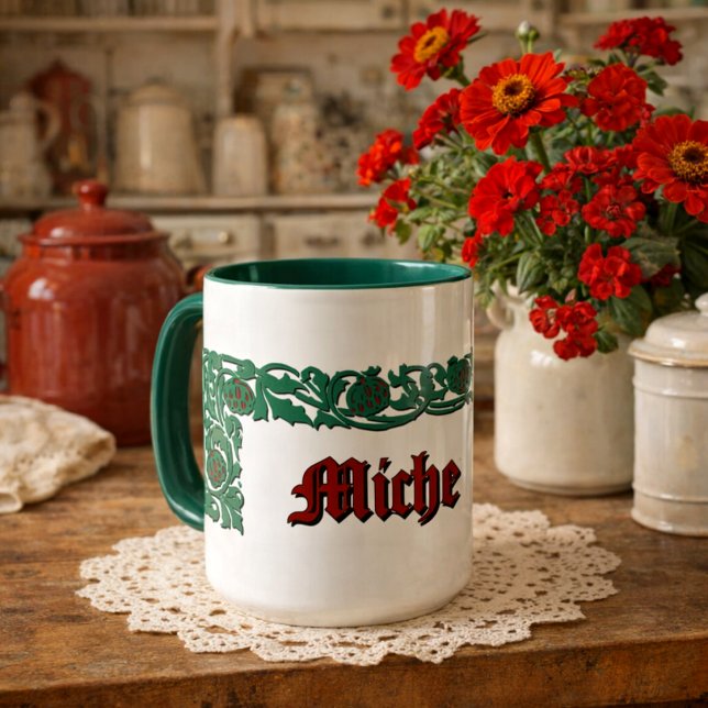 Personalisierte Retro-Blumenfoliage Tasse (Von Creator hochgeladen)