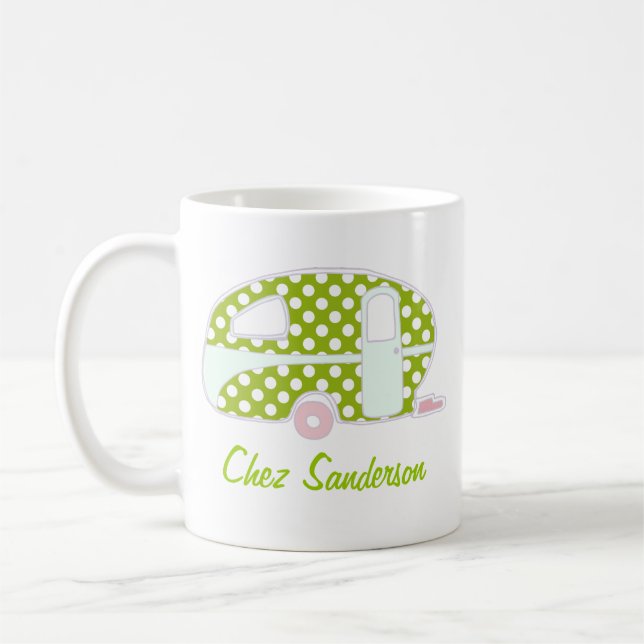 Personalisierte Retro Caravan Art Tasse (Links)