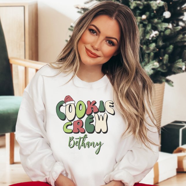 Personalisierte Retro-Cookie-Crew-Weihnachts-Match Sweatshirt (Von Creator hochgeladen)