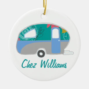 Personalisierte Retro Design Caravan Ornamente