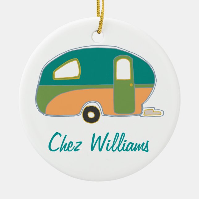 Personalisierte Retro Design Caravan Ornamente (Vorne)