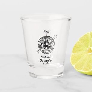 Personalisierte Retro-Disco-Kugel-Hochzeits-Schnap Schnapsglas