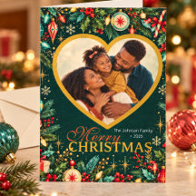 Personalisierte Retro-Familienfoto-Weihnachtskarte