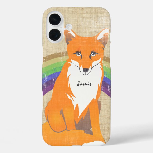 Personalisierte Retro Fox Art Case-Mate iPhone Hülle (Rückseite)