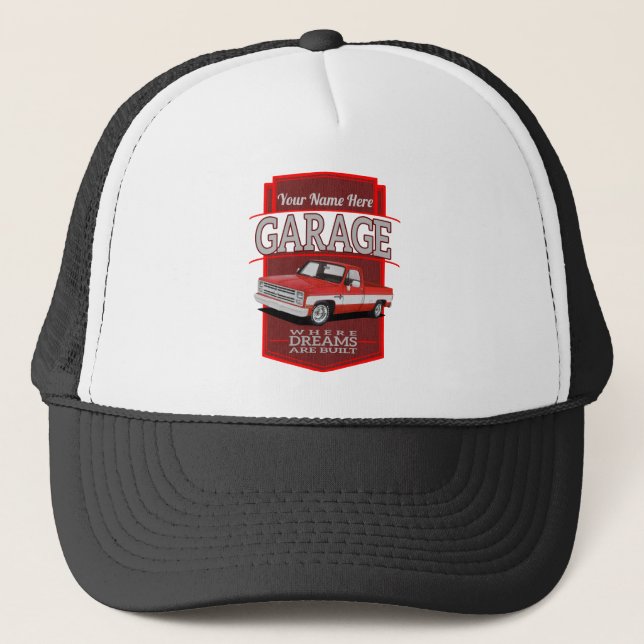 personalisierte Retro-Garage c10 Truckerkappe (Vorderseite)
