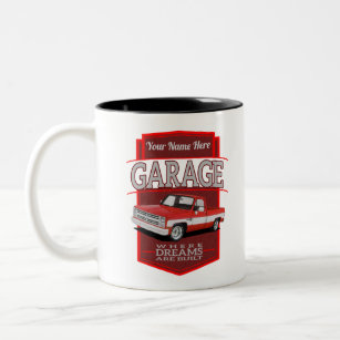personalisierte Retro-Garage c10 Zweifarbige Tasse