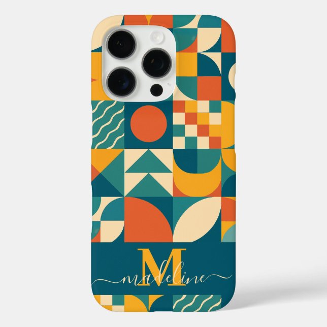 Personalisierte Retro geometrische Farbe Case-Mate iPhone Hülle (Rückseite)