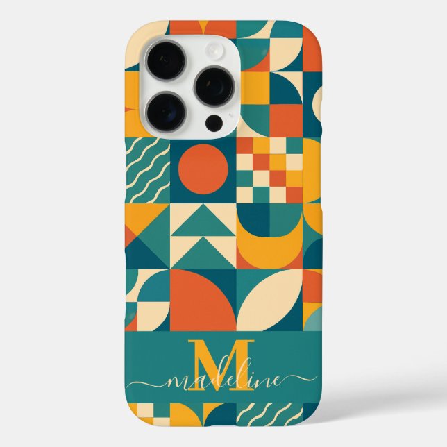 Personalisierte Retro geometrische Farbe Case-Mate iPhone Hülle (Rückseite)
