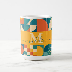 Personalisierte Retro geometrische Farbe Kaffeetasse