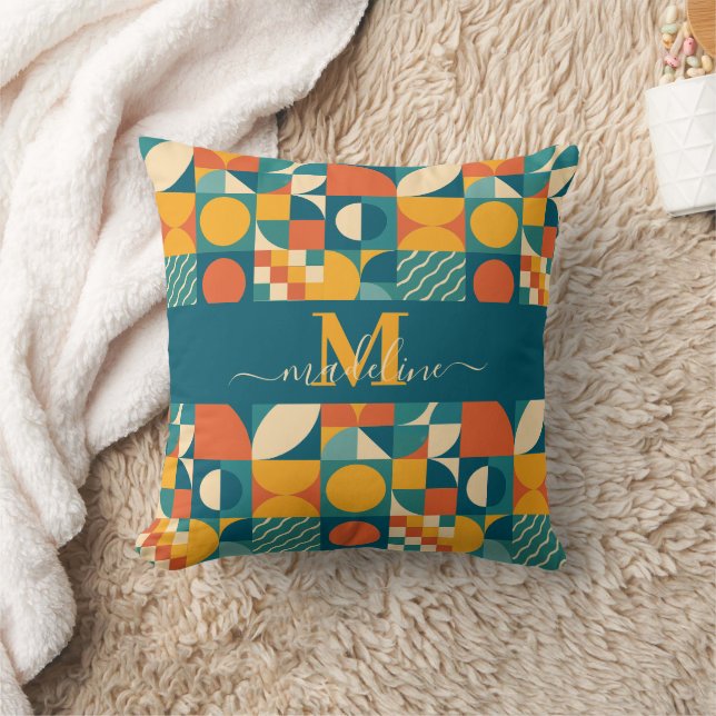 Personalisierte Retro geometrische Farbe Kissen (Decke)