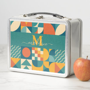 Personalisierte Retro geometrische Farbe Metall Brotdose