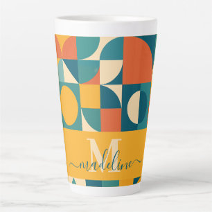 Personalisierte Retro geometrische Farbe Milchtasse