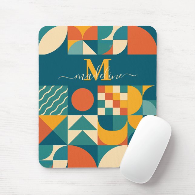 Personalisierte Retro geometrische Farbe Mousepad (Mit Mouse)
