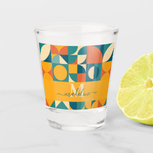 Personalisierte Retro geometrische Farbe Schnapsglas