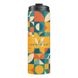 Personalisierte Retro geometrische Farbe Thermosbecher