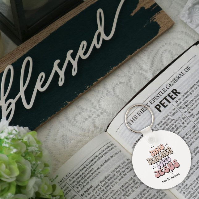 Personalisierte Retro-Glaube Lehrer Wertschätzung Schlüsselanhänger (Von Creator hochgeladen)