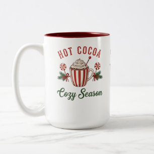 Personalisierte Retro-Heißkakao-Kozy Saison Zweifarbige Tasse