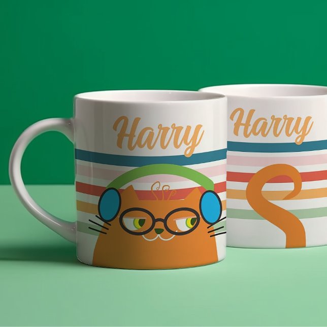 Personalisierte Retro-Katze Kaffeetasse (Von Creator hochgeladen)