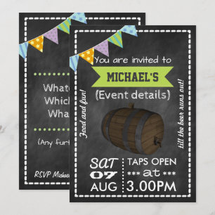 Personalisierte Retro-Kreidetafel-Einladung zur Fa Einladung