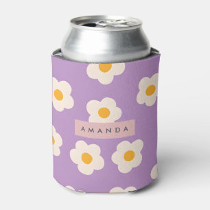 Personalisierte Retro Lila Gänseblümchen-Blume Dosenkühler
